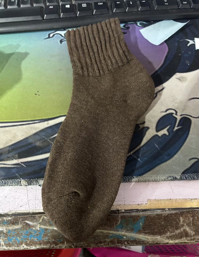 Ins Knitted Socks Winter Warm Thickened Solid Loop Socks High Ribbed Sweat-absorbent Floor Sock